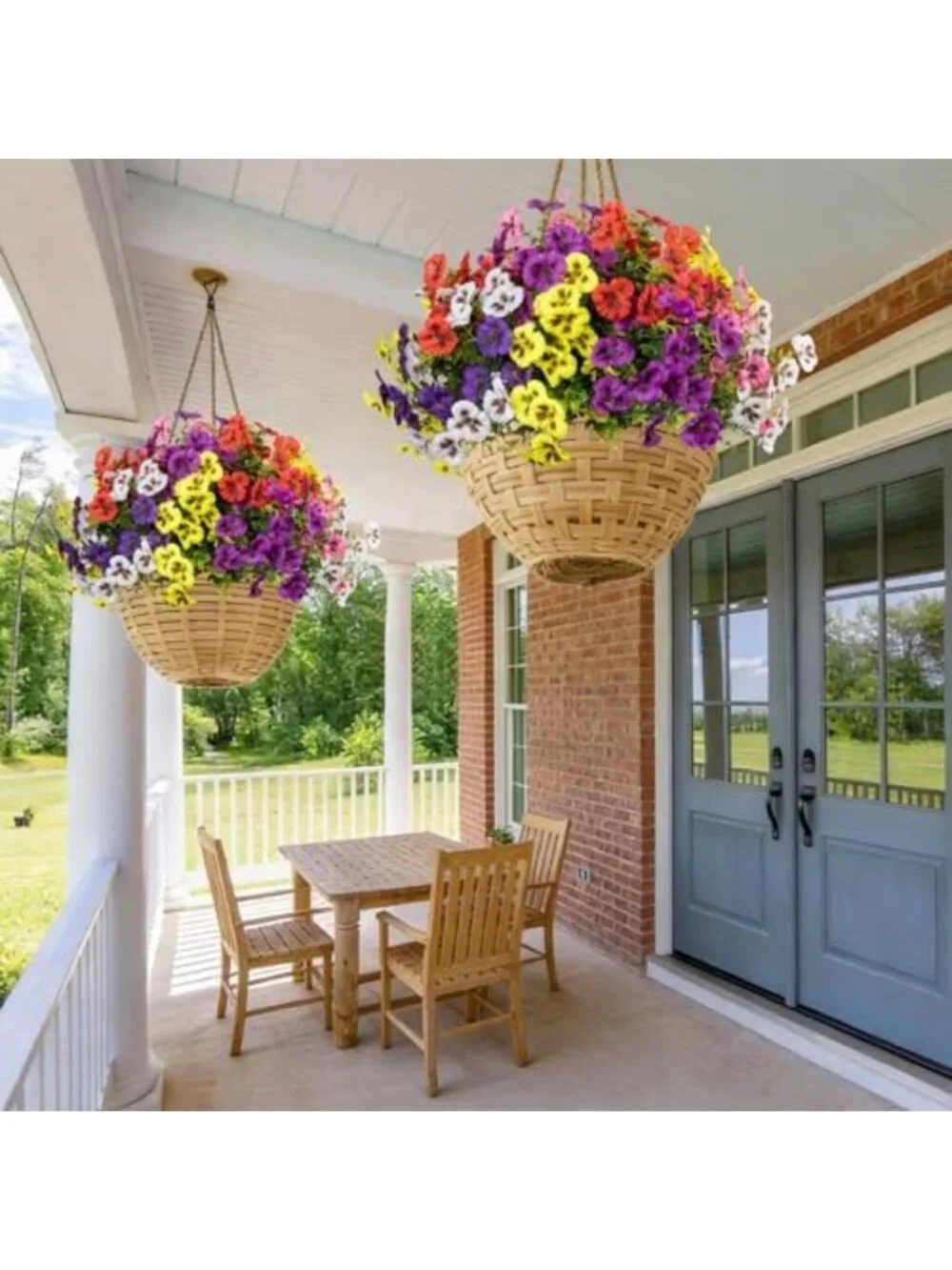 24 Bundles of Vibrant Artificial Flowers for Outdoor Decor - 6 Color Options